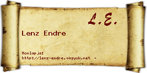 Lenz Endre névjegykártya