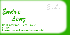 endre lenz business card